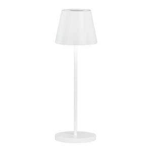 Biela LED stmievateľná stolová lampa s kovovým tienidlom (výška 34 cm) Cosenza 2.0 – Fischer & Honsel vyobraziť