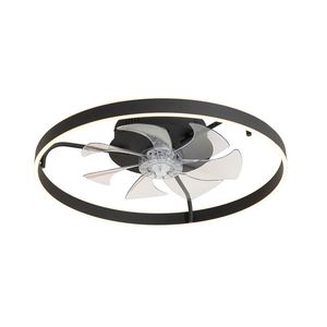 Čierny stropný ventilátor 70 cm vrátane LED s diaľkovým ovládaním - Maddy vyobraziť