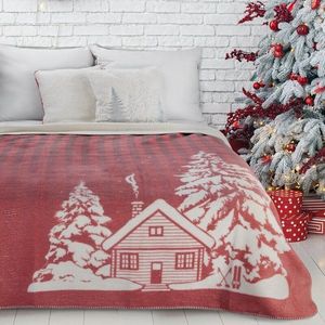 ArtFir Vianočná deka RUDOLF 02 | červená/biela 200 x 220 cm vyobraziť