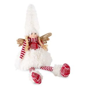 ArtFir Vianočný anjel DOLL 115D | biela/červená 19 x 12 x 60 cm vyobraziť