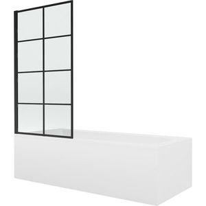 MEXEN/S - Vega obdĺžniková vaňa 150 x 70 cm s panelom + vaňová zástena 80 cm, čierna vzor fix 550115070X9308007077 vyobraziť