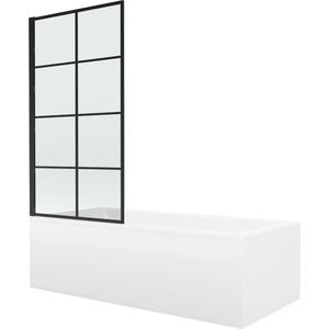 MEXEN/S - Cubik obdĺžniková vaňa 150 x 70 cm s panelom + vaňová zástena 80 cm, čierna vzor fix 550315070X9308007077 vyobraziť