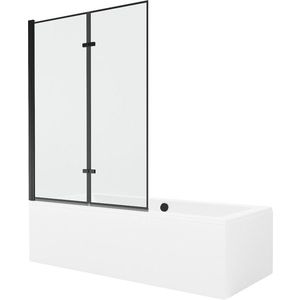 MEXEN/S - Cube obdĺžniková vaňa 170 x 80 cm s panelom + vaňová zástena 120 cm, čierna vzor 550517080X9212027070 vyobraziť