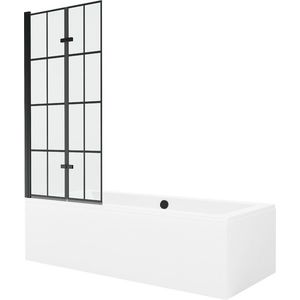 MEXEN/S - Cube obdĺžniková vaňa 170 x 80 cm s panelom + vaňová zástena 80 cm, čierna vzor 550517080X9208027077 vyobraziť