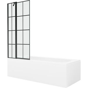 MEXEN/S - Vega obdĺžniková vaňa 170 x 70 cm s panelom + vaňová zástena 80 cm, čierna vzor 550117070X9408117077 vyobraziť