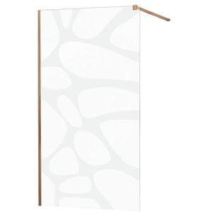 MEXEN/S - KIOTO Sprchová zástena WALK-IN 80x200 cm 8 mm, ružové zlato, biely vzor 800-080-101-60-97 vyobraziť