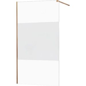 MEXEN/S - KIOTO Sprchová zástena WALK-IN 090x200 cm 8 mm, ružové zlato Transparent / matné sklo 800-090-101-60-35 vyobraziť