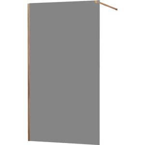 MEXEN/S - KIOTO Sprchová zástena WALK-IN 100x200 cm 8 mm, růžové zlato, dymové sklo 800-100-101-60-40 vyobraziť