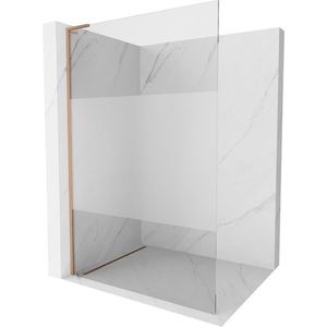 MEXEN/S - Kioto L Sprchová zástena WALK-IN 80 x 200, transparent/dekor, meď kartáčovaná 800-080-103-65-35 vyobraziť