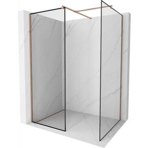 MEXEN/S - Kioto Sprchová zástena Walk-in 70 x 70 cm, čierny vzor, ružové zlato 800-070-202-60-70-070 vyobraziť