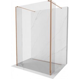 MEXEN/S - Kyoto Sprchová zástena WALK-IN voľne stojaca 95 x 30 x 30 cm, transparent, ružové zlato 800-095-030-222-60-00-030 vyobraziť