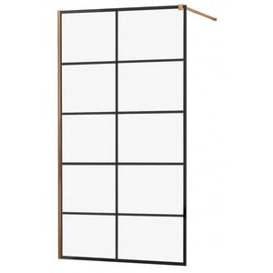 MEXEN/S - KIOTO Sprchová zástena WALK-IN 80x200 cm 8 mm, růžové zlato, čierny vzor 1 800-080-101-60-77 vyobraziť