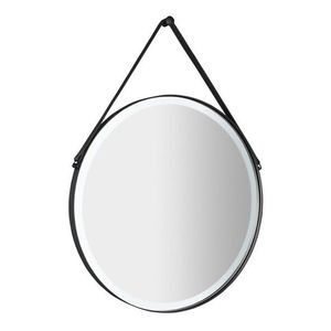SAPHO - ORBITER guľaté zrkadlo s LED osvetlením, kožený popruh, ø 60cm, čierna mat ORL060 vyobraziť