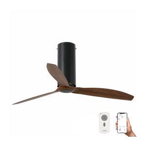 FARO Barcelona FARO 32037WP - Stropný látor TUBE FAN M čierna/hnedá pr. 128 cm SMART + DO vyobraziť