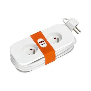 Predlžovací kábel 2Z + 2xUSB 1, 4 m biela vyobraziť