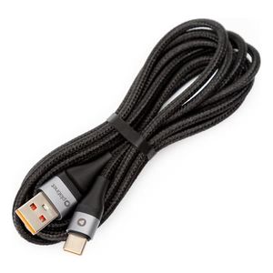 Pletený USB kábel USB-A / USB-C konektor 2m čierna vyobraziť