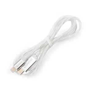 USB kábel USB-C / Lightning konektor s LED podsvietením 1m biela vyobraziť