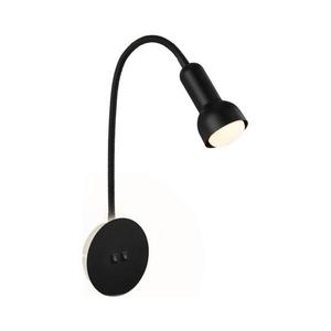 Briloner 2178015 - LED Nástenná flexibilná lampa 1xE14/10W/230V + LED/3W čierna vyobraziť