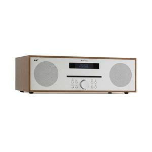 Auna Silver Star CD-DAB, rádio s CD, 2 x 20 W max., štrbinový CD prehrávač, DAB+, BT, Alu, hnedý vyobraziť