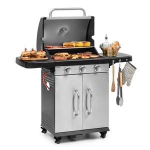 Klarstein Gazooka 3.0T, plynový BBQ gril, 3 x 3 kW horák, 4 kolesá, ušľachtilá oceľ vyobraziť