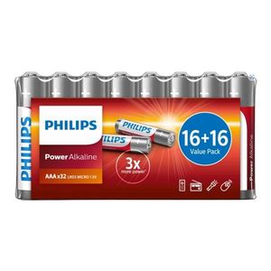 Philips Batéria AAA 1, 5 V Power Alkaline, 32 ks vyobraziť