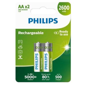 Philips Nabíjacia batéria AA 1, 2 V, 2 ks vyobraziť