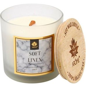 Arome Sviečka s dreveným knôtom Soft linen, 400 g vyobraziť