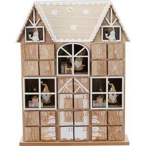 Adventný kalendár s LED svetielkami Santa´s house hnedá, 29 x 7 x 37 cm vyobraziť