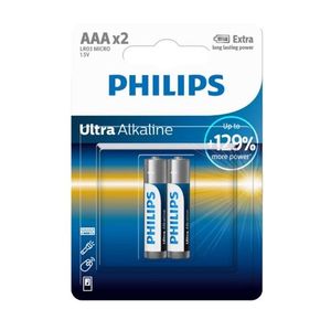 Philips Batéria AAA 1, 5 V Ultra Alkaline, 2 ks vyobraziť