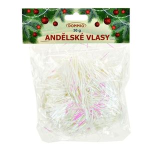 Vianočná dekorácia Anjelské vlasy 30 g, biela, laser efekt vyobraziť