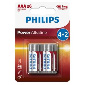 Philips Batéria AAA 1, 5 V Power Alkaline, 4 + 2 ks vyobraziť