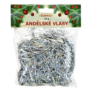 Vianočná dekorácia Anjelské vlasy 30 g, strieborná, laser efekt vyobraziť