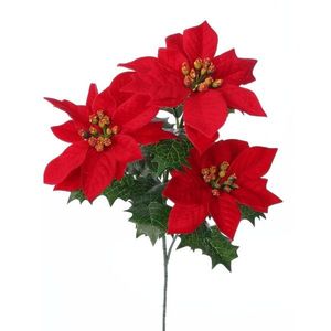 Umelá Poinsettia červená, 55 cm vyobraziť