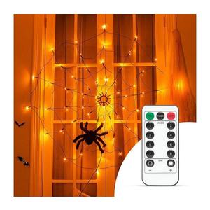 LED Dekoračná reťaz HALLOWEEN LED/5V/8 funkcií pavučina + diaľkové ovládanie vyobraziť