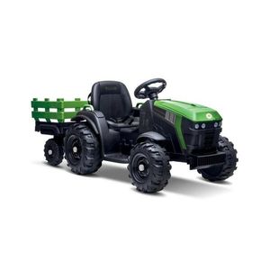 Buddy Toys Elektrický traktor s vozíkom 2x30W/7000 mAh čierna/zelená + diaľkové ovládanie vyobraziť