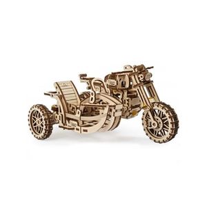 Ugears Ugears - 3D drevenené mechanické puzzle Motorka scrambler s vozíkom vyobraziť