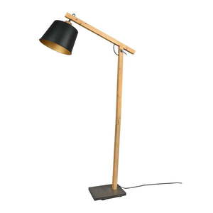 Čierna/v prírodnej farbe stojacia lampa s kovovým tienidlom (výška 156 cm) Harris – Trio vyobraziť