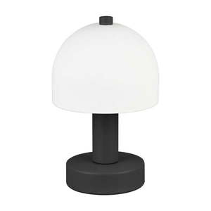 Čiern-obiela stolová lampa so skleneným tienidlom (výška 19 cm) Glenn – Trio vyobraziť