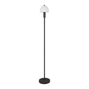 Čierna stojacia lampa so skleneným tienidlom (výška 120 cm) Glenn – Trio vyobraziť