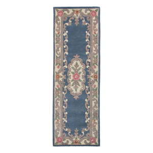 Modrý vlnený behúň Flair Rugs Aubusson, 67 × 210 cm vyobraziť