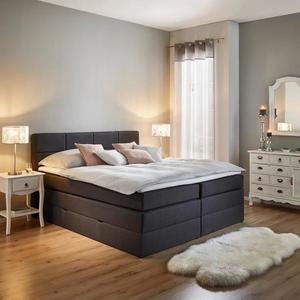 Čalúnená boxspring posteľ Greta, 180x200, tmavosivá vyobraziť