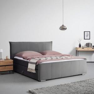 Posteľ boxspring s toperom, 200x200 cm, sivá vyobraziť