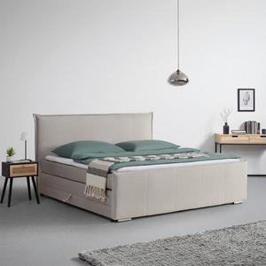 Posteľ boxspring s toperom, 200x200 cm, béžová vyobraziť