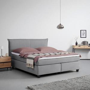 Posteľ boxspring s toperom, 180x200 cm, sivá vyobraziť