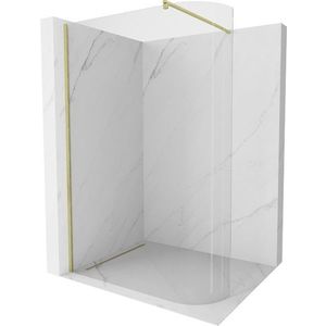 MEXEN/S - Kioto Sprchová zástena WALK-IN Walk-in 100 x 200 cm, transparent 8 mm, zlatá kartáčovaná 800-100-101-55-06 vyobraziť