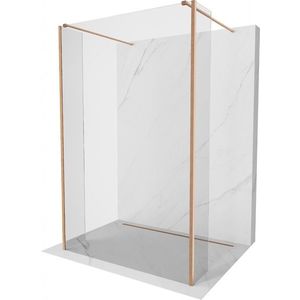 MEXEN/S - Kioto Sprchová zástena WALK-IN voľne stojaca 90 x 30 x 30 cm, transparent, meď kartáčovaná 800-090-030-222-65-00-030 vyobraziť