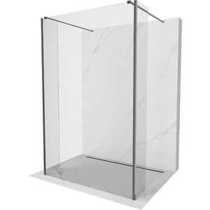 MEXEN/S - Kioto Sprchová zástena WALK-IN voľne stojaca 90 x 30 x 30 cm, transparent, grafit kartáčovaná 800-090-030-222-66-00-030 vyobraziť