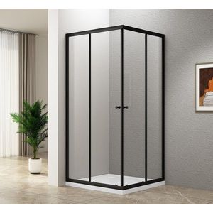 AQUALINE - AGGA BLACK štvorcová sprchová zástena 900x900, číre sklo BLF909 vyobraziť