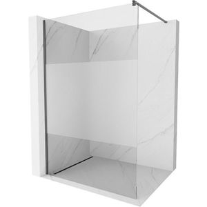 MEXEN/S - Kioto Sprchová zástena WALK-IN 70 x 200, transparent/dekor 8 mm, grafit kartáčovaná 800-070-101-66-35 vyobraziť