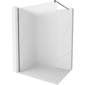 MEXEN/S - Kioto Sprchová zástena WALK-IN 70 x 200 cm, dekor 8 mm, grafit kartáčovaná 800-070-101-66-30 vyobraziť